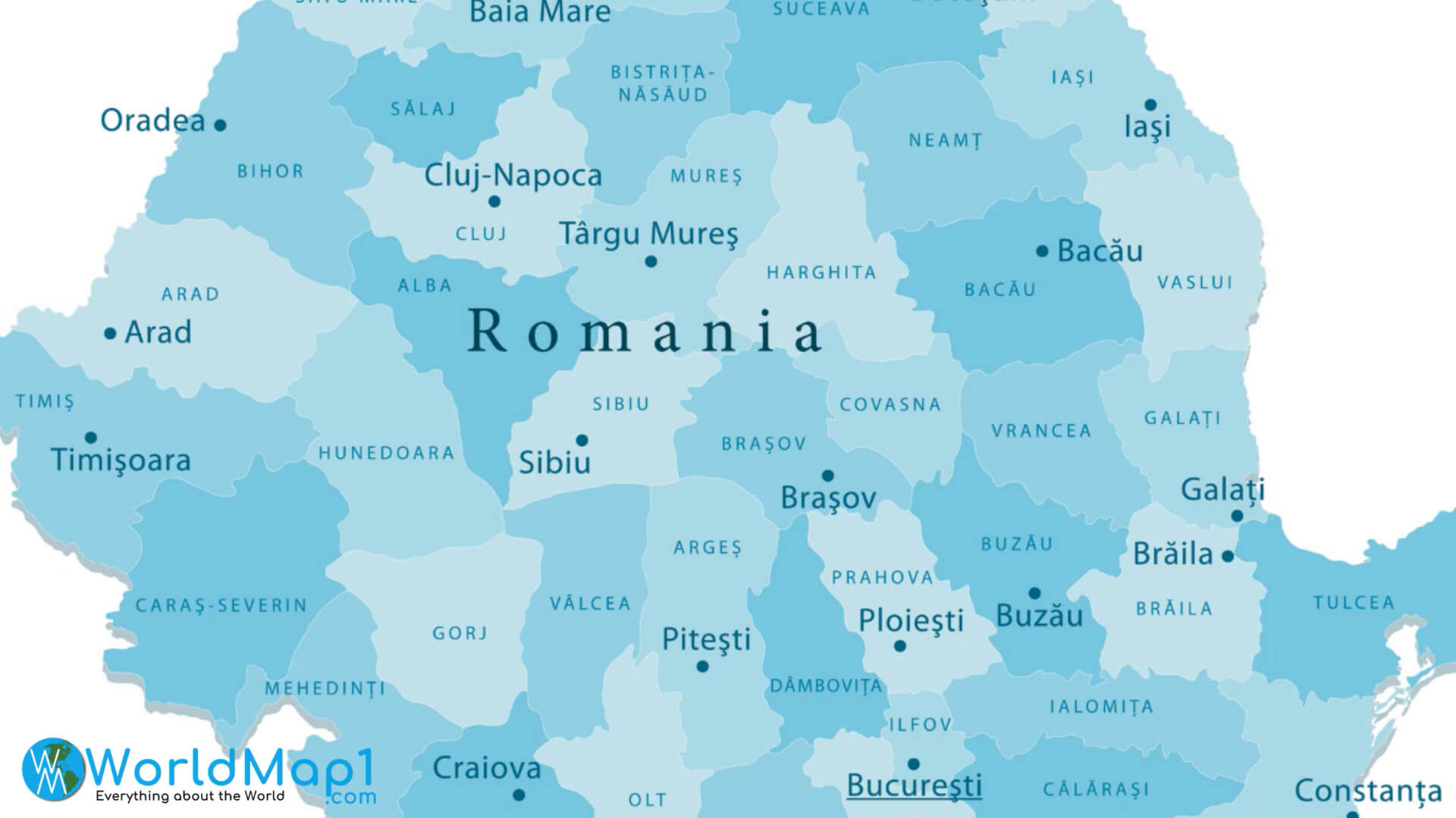 Rumänien-Karte mit Städten